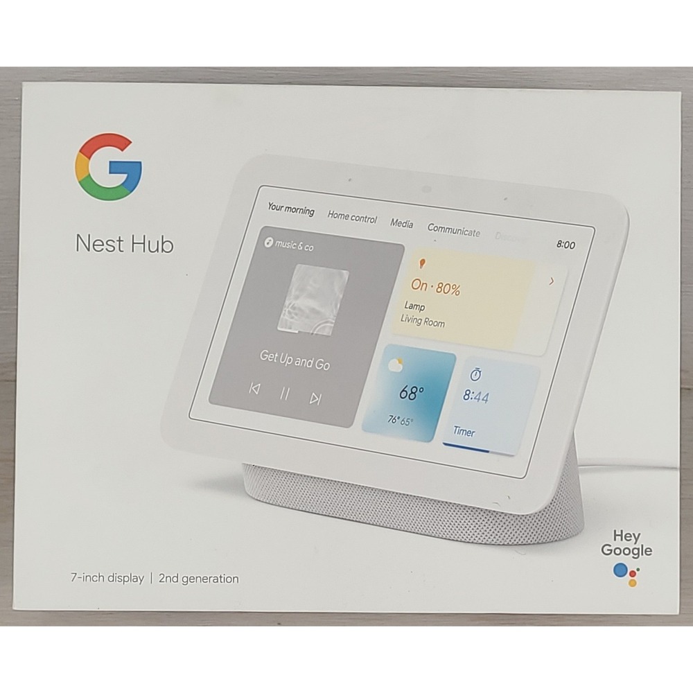Google Nest Hub 2nd Gen Smart Display 7-inch Screen Chalk GA01331-US Excellent